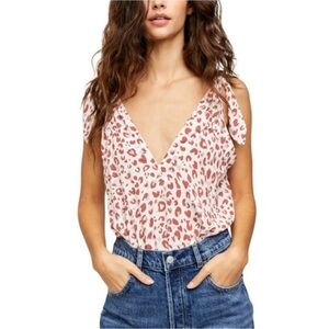 FREE‎ PEOPLE Bare It All Bodysuit Animal Print XS